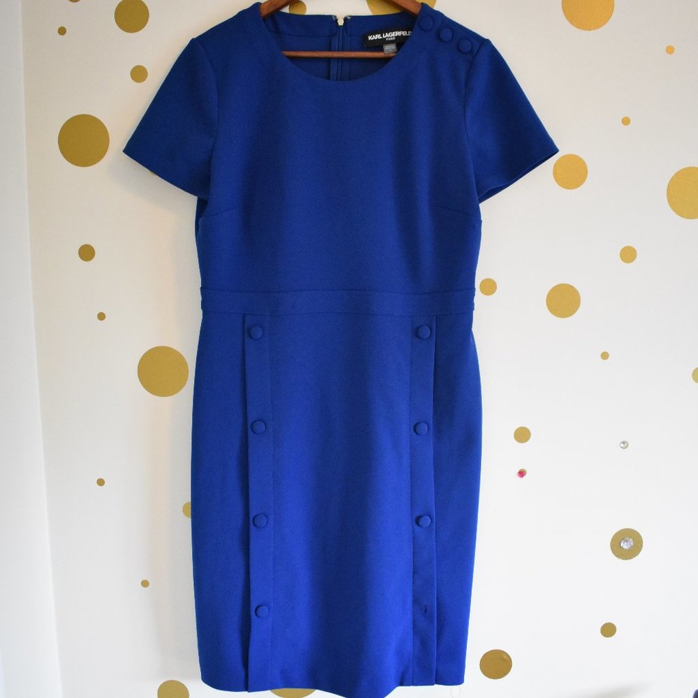 Karl Lagerfeld Navy Blue Zip Up Dress Size 10